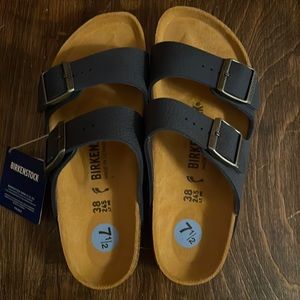 NWT Birkenstock Arizona Navy/Orange Size 7.5
